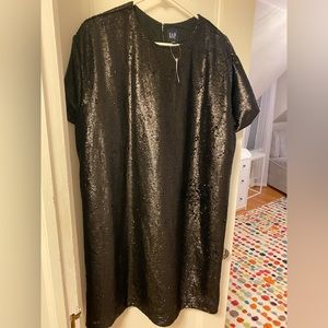 GAP Black sequin t shirt dress